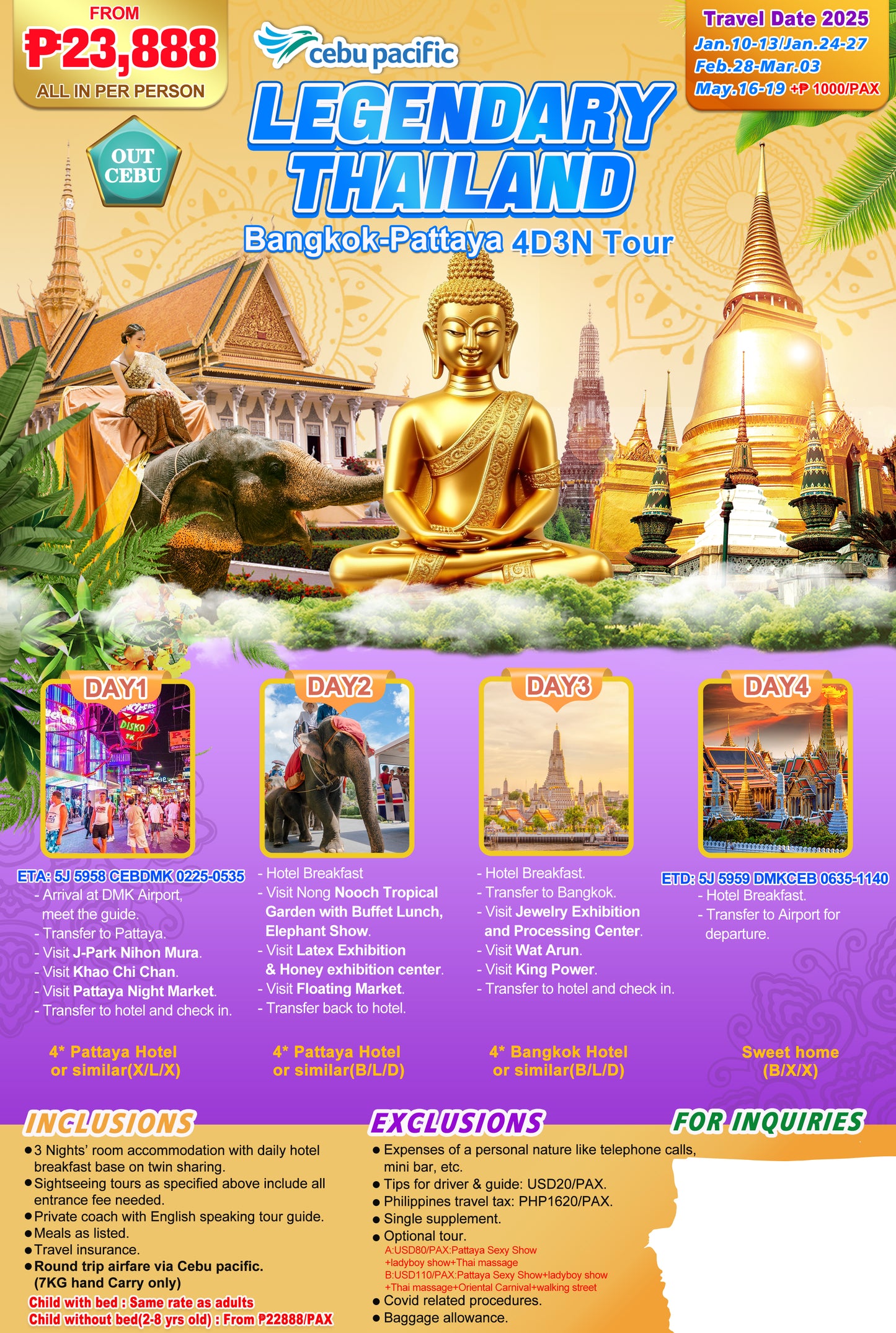 Legendary Thailand Bangkok-Pattaya