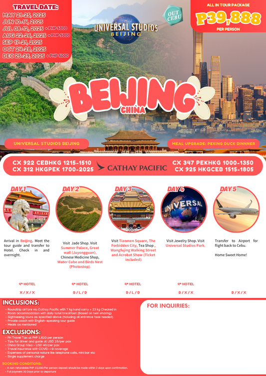 Beijing, China Tour (Out of Cebu)