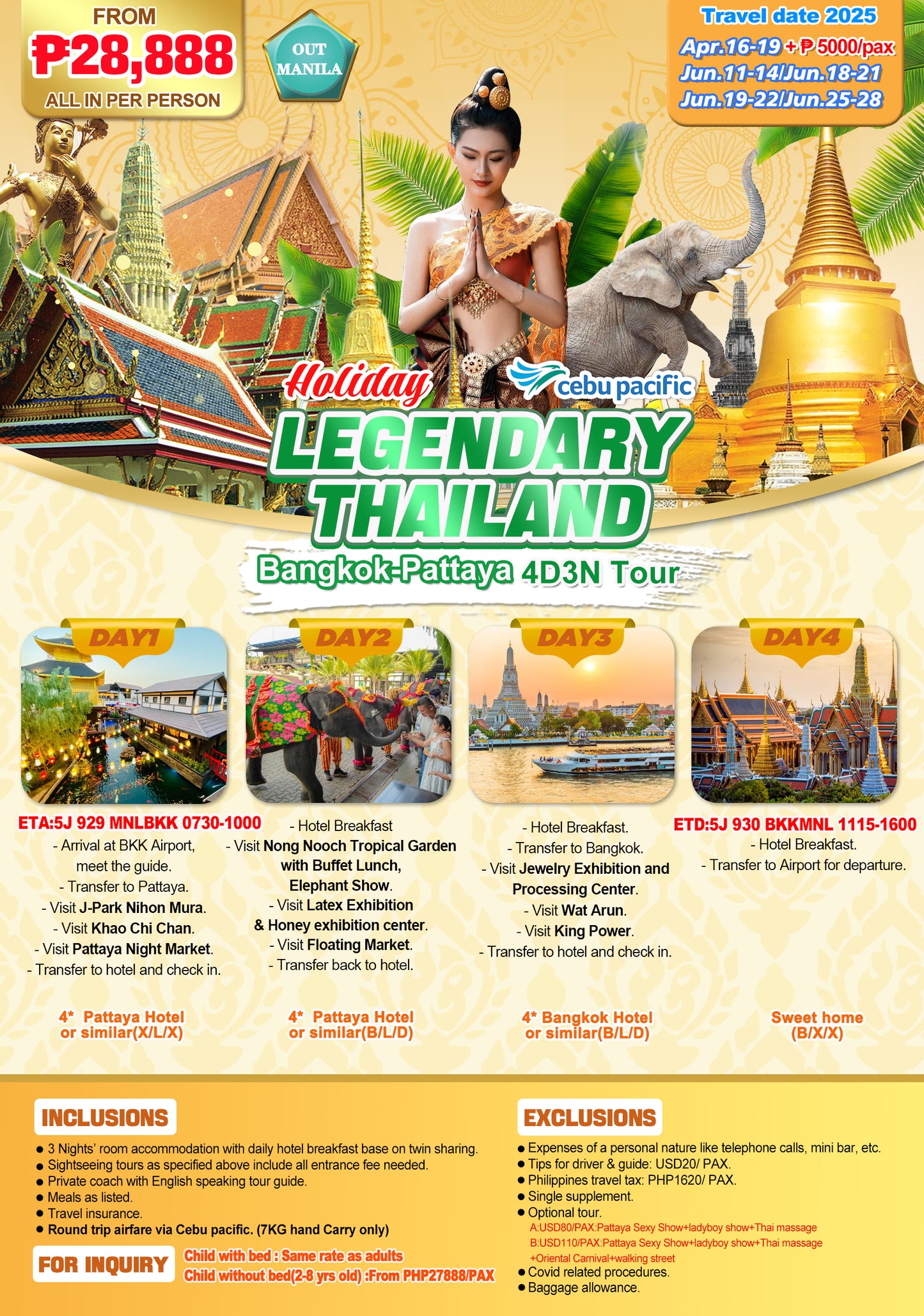 Legendary Thailand Bangkok-Pattaya