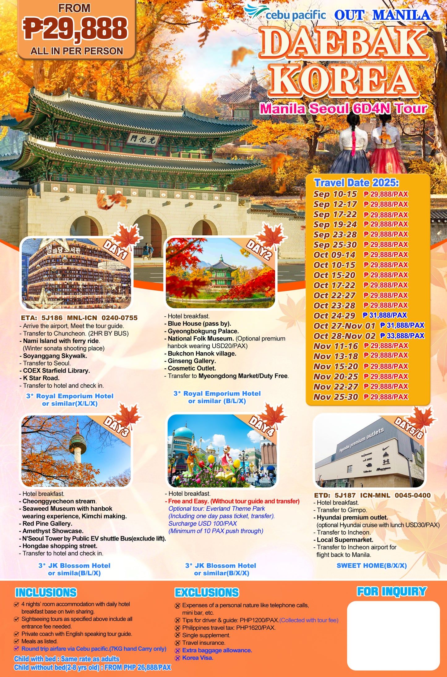 Daebak Korea 6D4N Tour