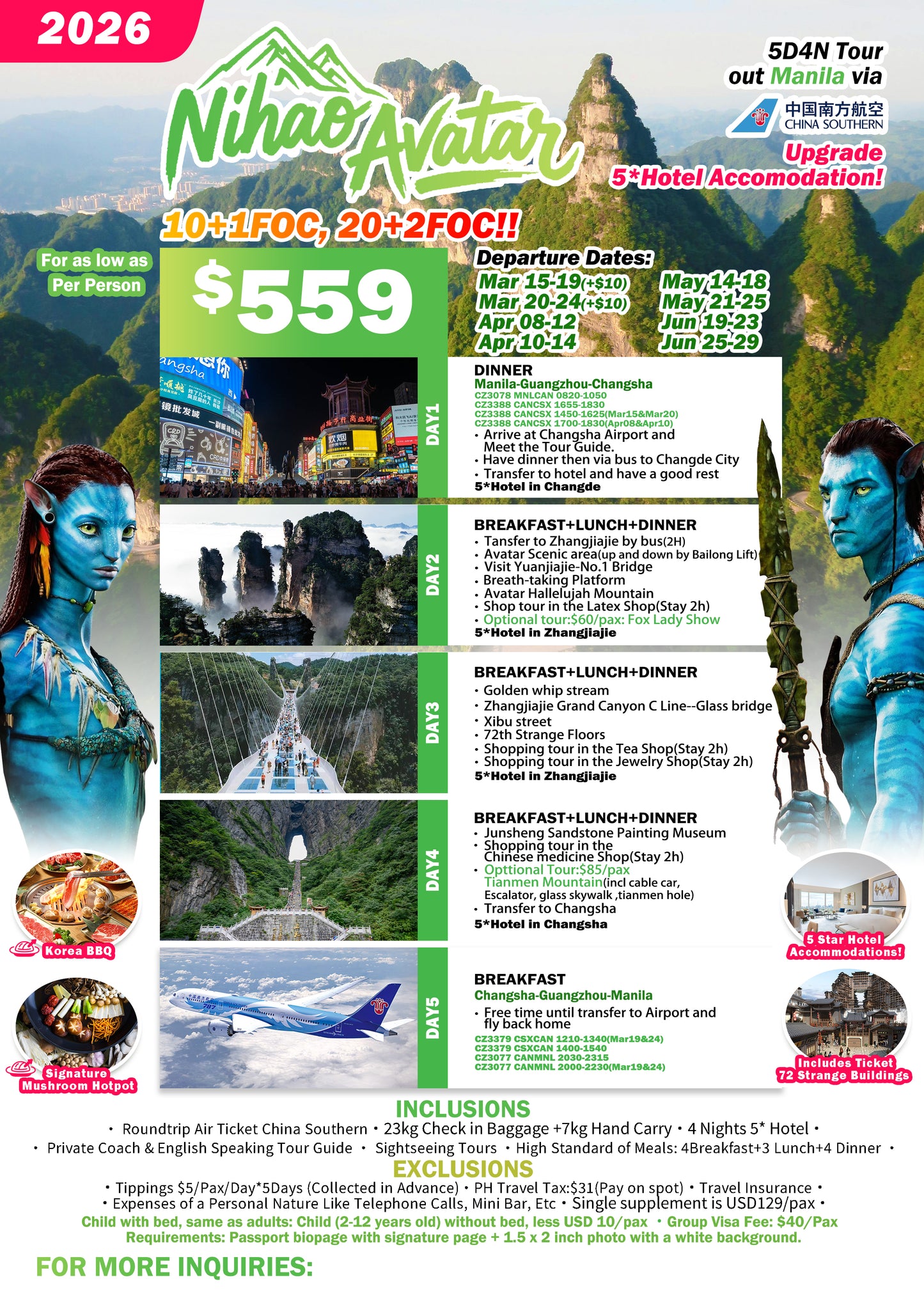 Nihao Avatar 5D4N Tour – Zhangjiajie 2026