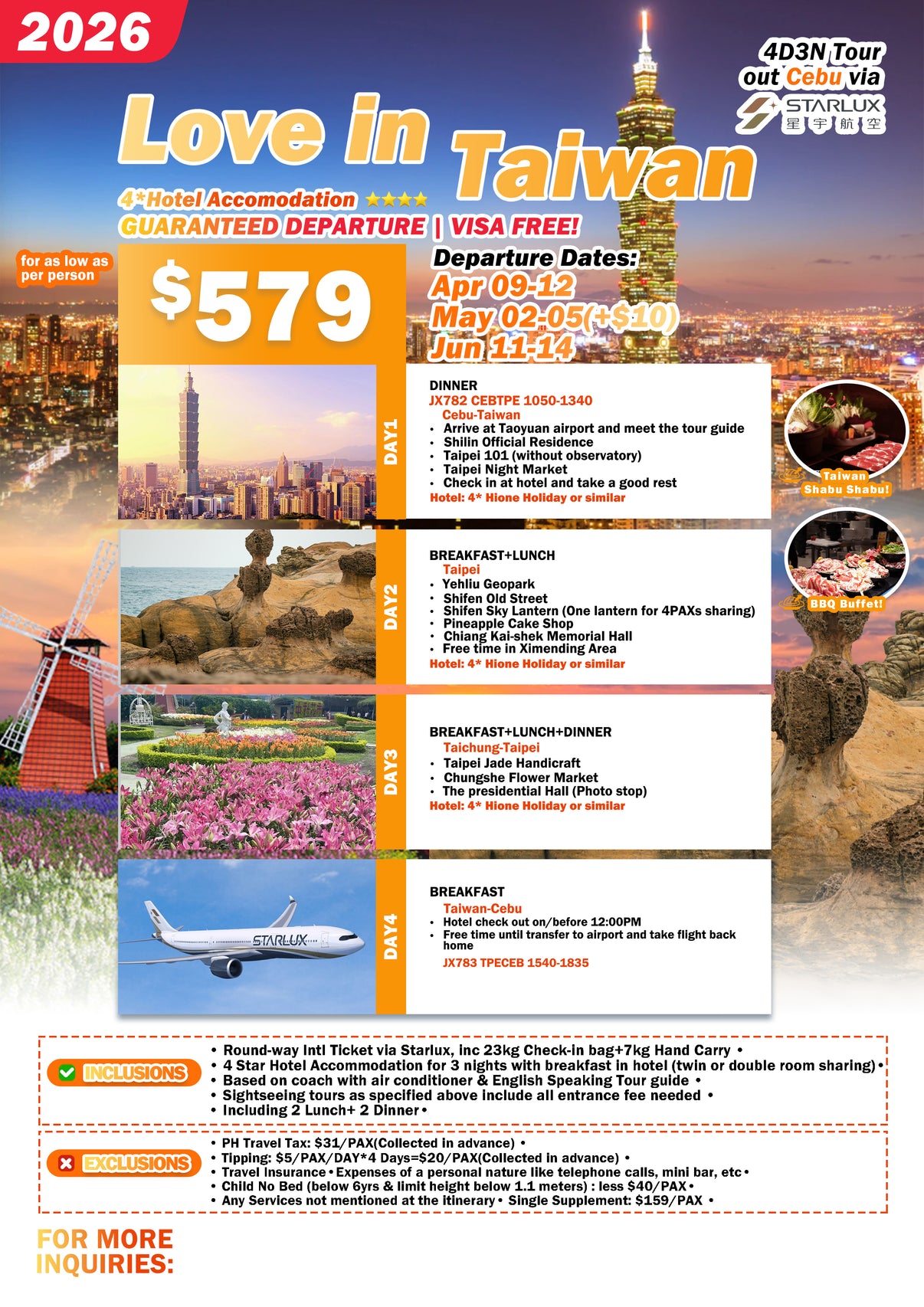 2026 Love In Taiwan Tour Out Of Cebu Pybtt