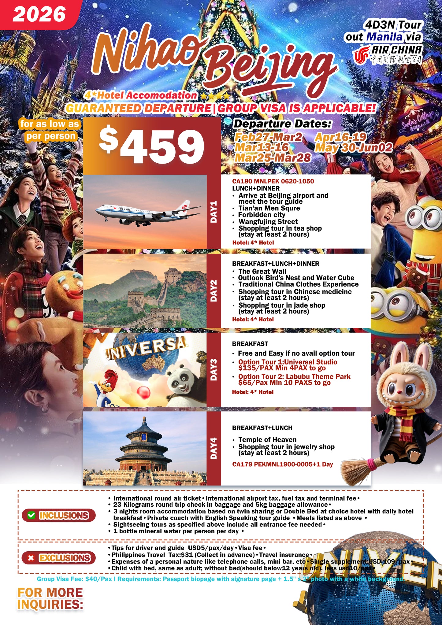 Nihao Beijing 4D3N Tour – 2026