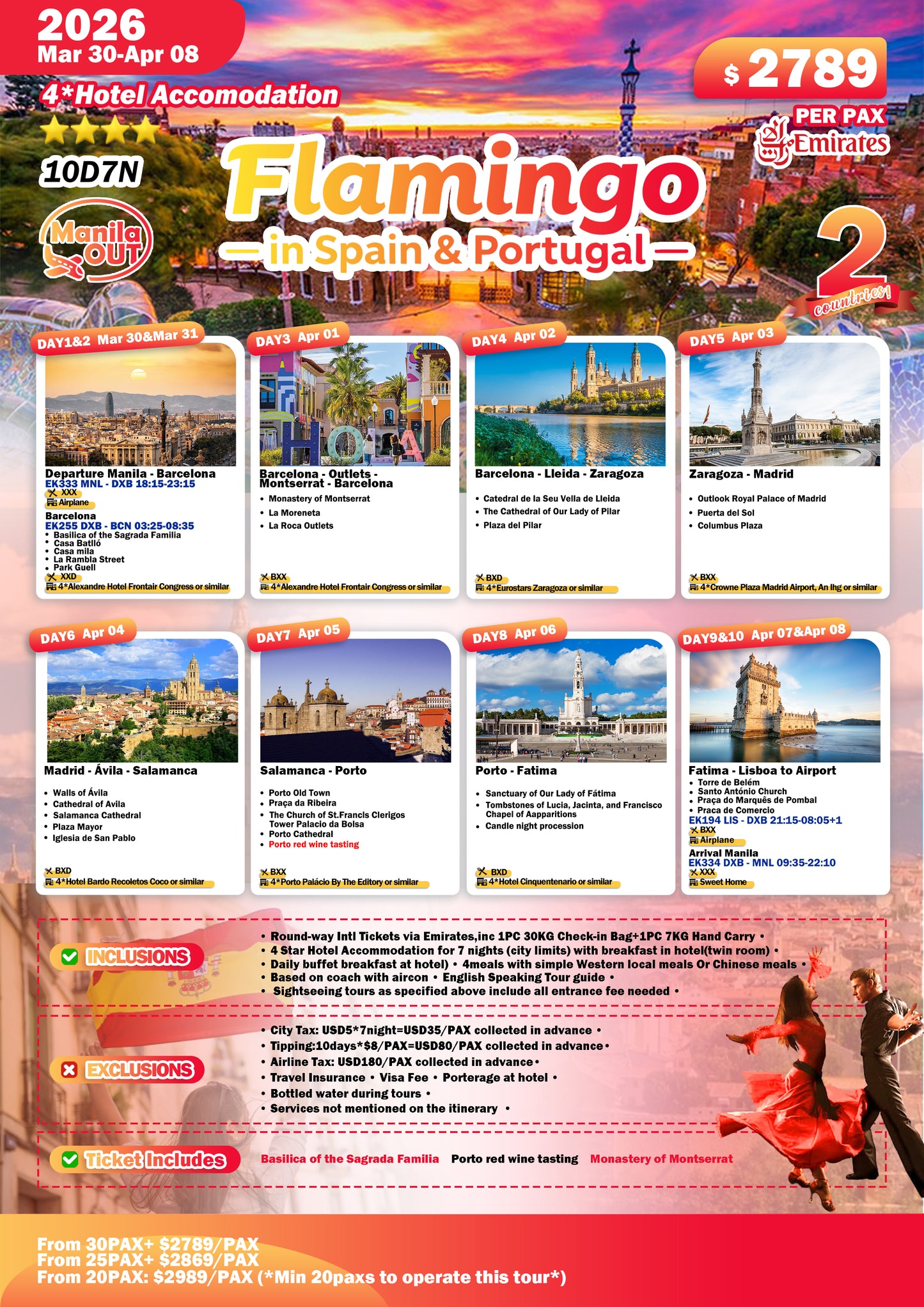 Flamingo in Spain & Portugal 10D7N – 2026