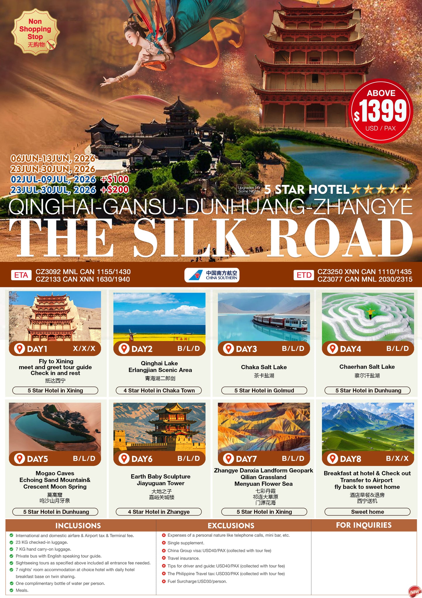 The Silk Road Qinghai–Gansu–Dunhuang–Zhangye 8D7N Experience 2026