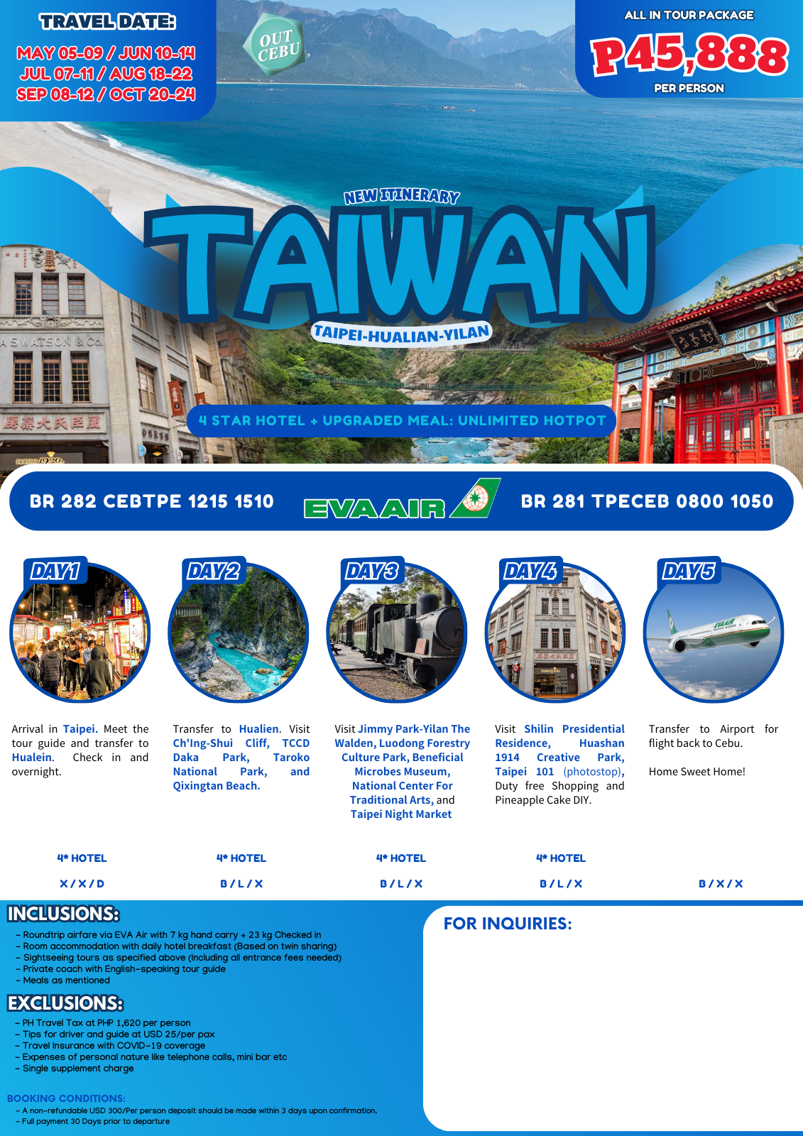 Taiwan Tour (Taipei - Hualien - Yilan) 🇹🇼 (Out of Cebu)
