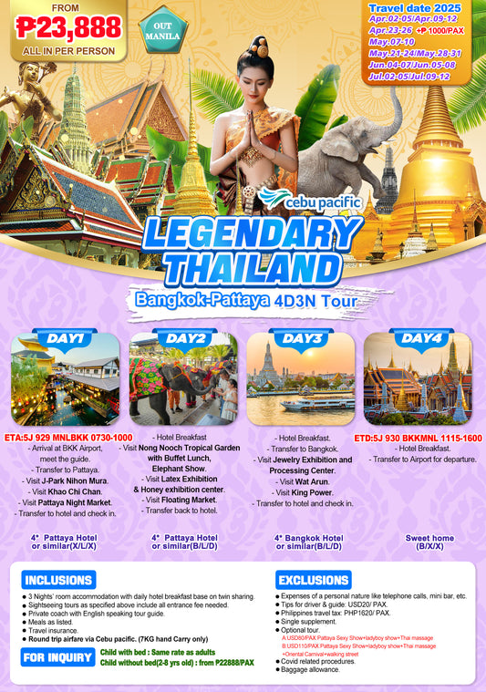 Legendary Thailand  Bangkok-Pattaya