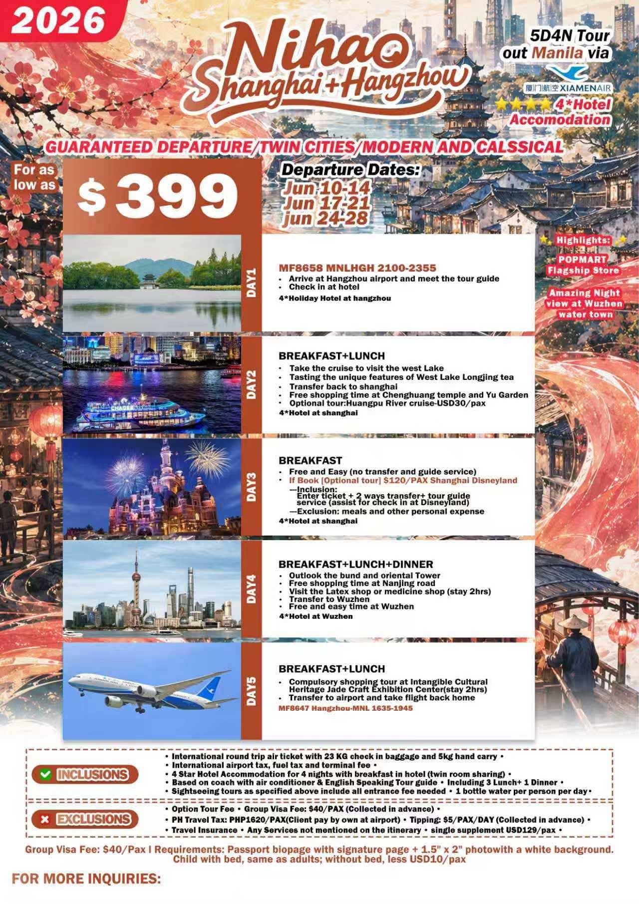Nihao Shanghai + Hangzhou 5D4N Tour 2026