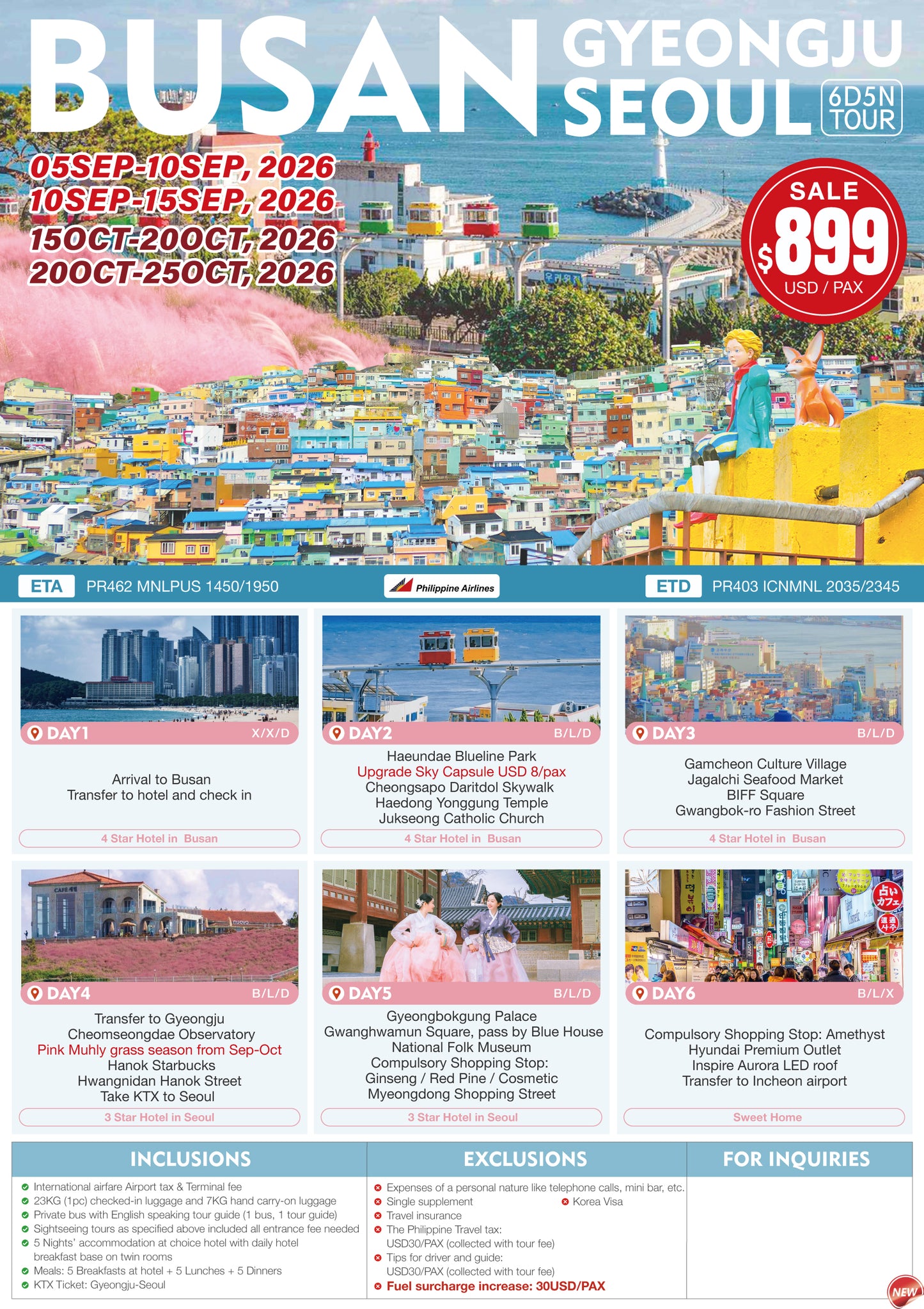 Busan–Gyeongju–Seoul 6D5N Experience 2026