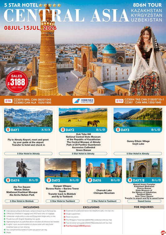 Central Asia 8D6N Experience 2026