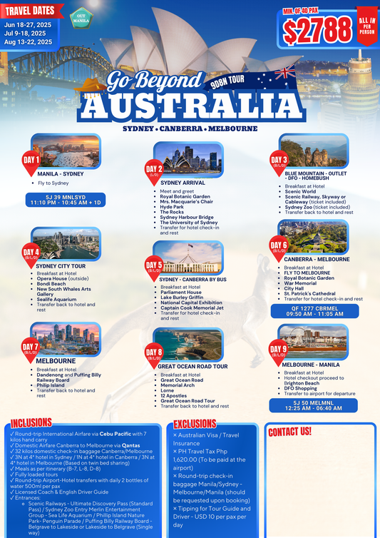 9D8N Go Beyond Australia Tour
