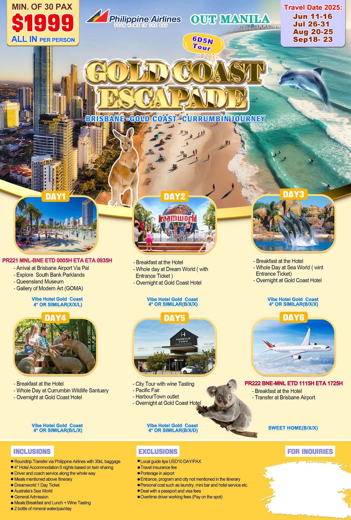 Gold Coast Escapade (6D5N) Tour