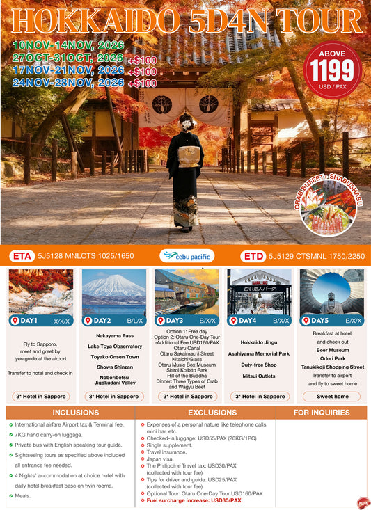 Hokkaido 5D4N Tour