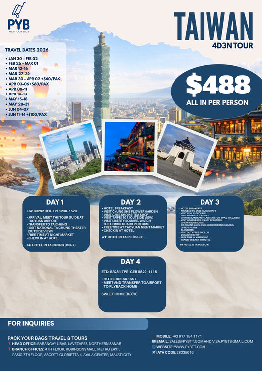 Taiwan Highlights Escape 4D3N Tour