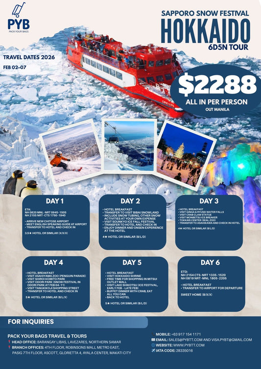 Sapporo Snow Festival Hokkaido 6D5N Winter Tour