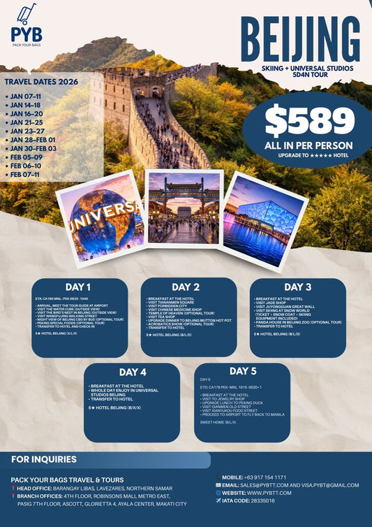 Beijing Winter Adventure: Skiing & Universal Studios 5D4N Tour