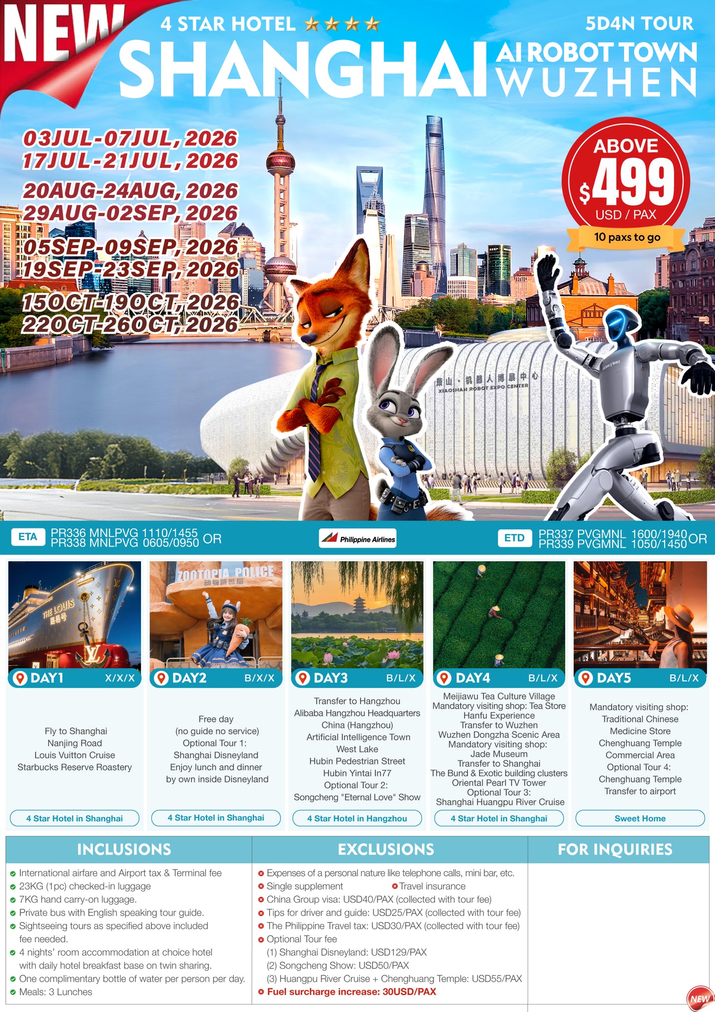 Shanghai – AI Robot Town – Wuzhen 5D4N Tour