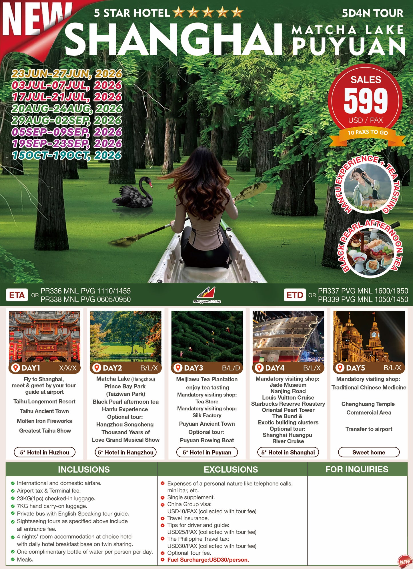 Shanghai – Matcha Lake – Puyuan 5D4N Tour