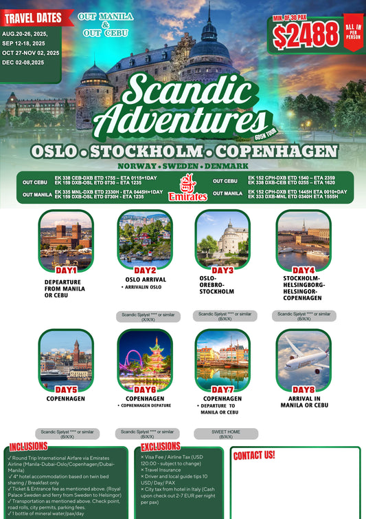 6D5N Scandic Adventures Tour