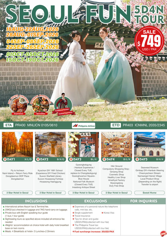 Seoul Fun 5D4N Tour