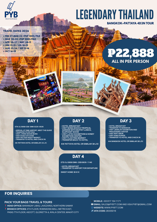 Legendary Thailand: Bangkok–Pattaya Highlights 4D3N Tour
