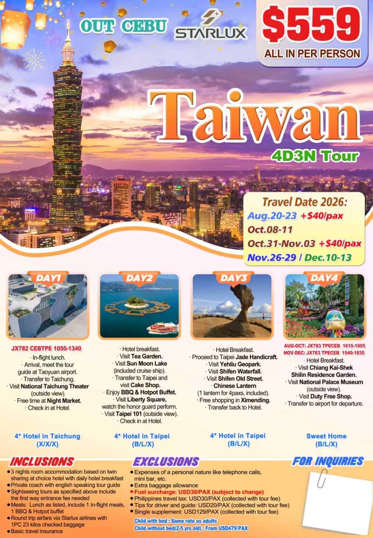 Taiwan 4D3N Experience 2026