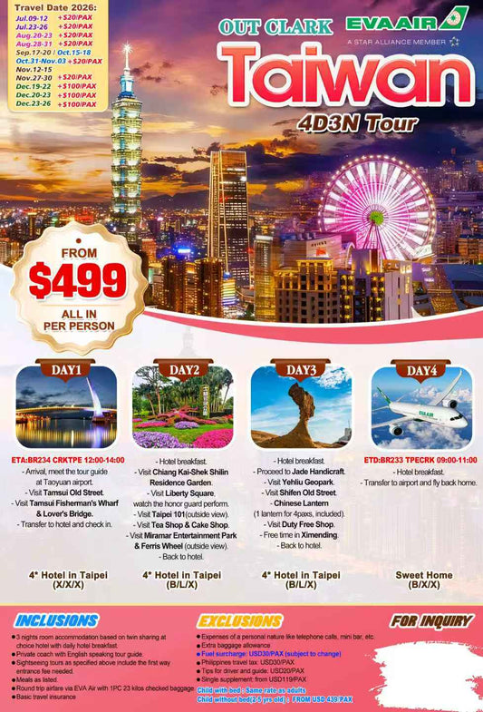 Taiwan 4D3N Experience 2026