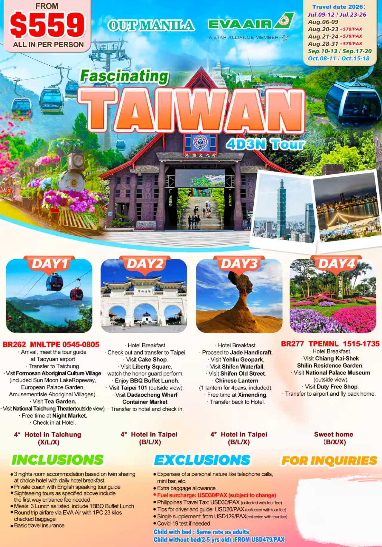 Taiwan Fascinating 4D3N Experience 2026