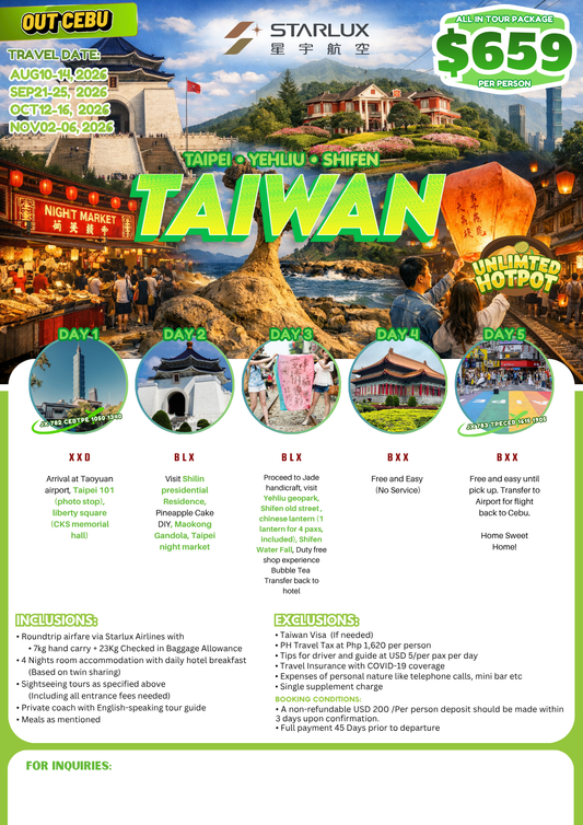 Taiwan 5D4N Experience 2026