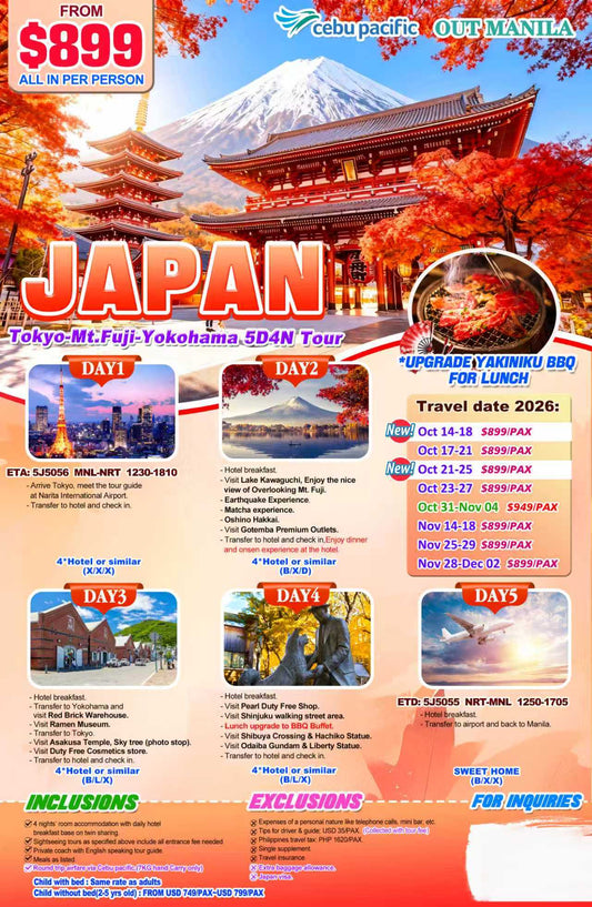 Japan 5D4N Experience 2026