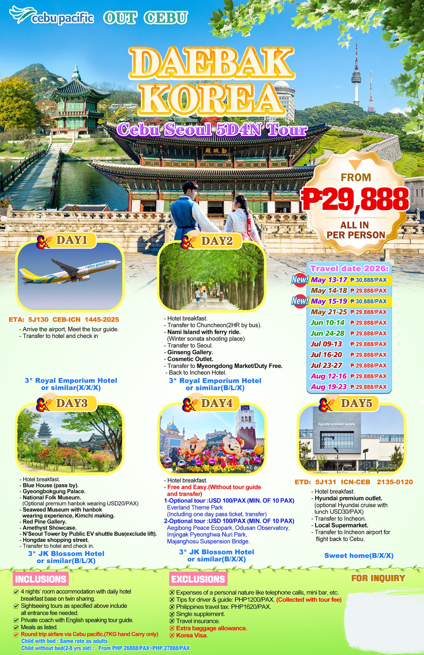 Daebak Korea 5D4N Experience 2026