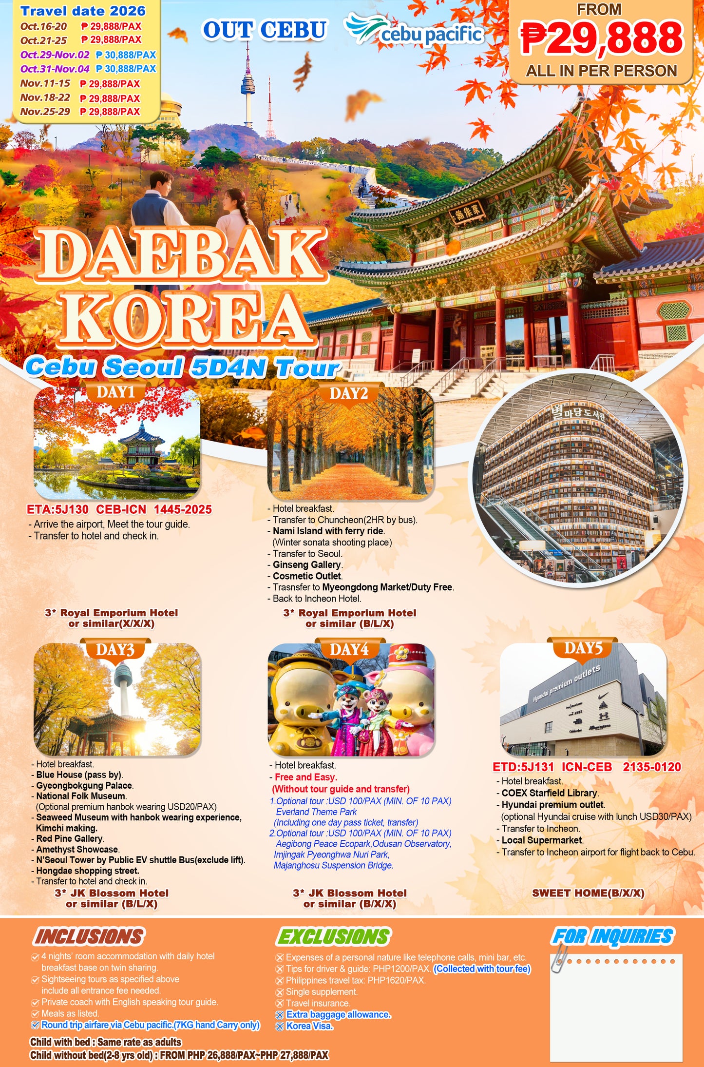 Daebak Korea 5D4N Experience 2026