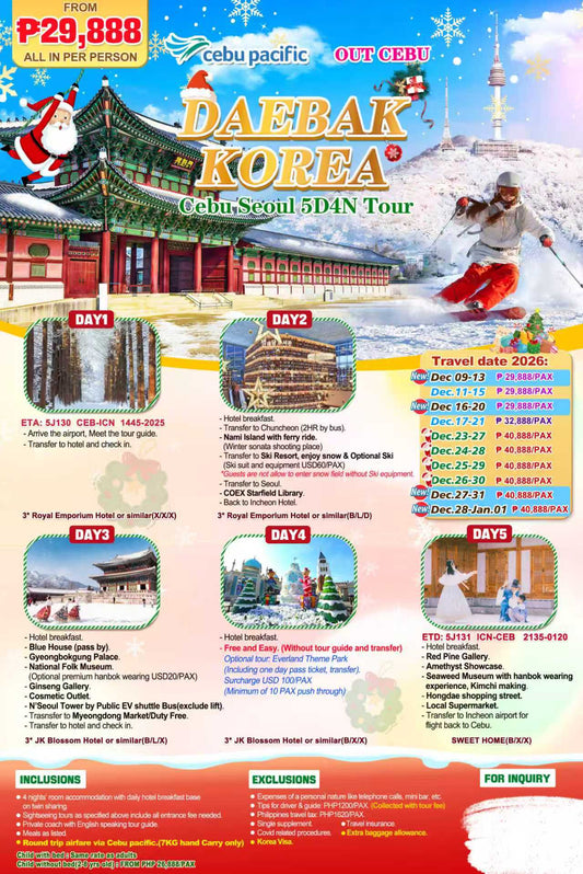 Daebak Korea 5D4N Experience 2026