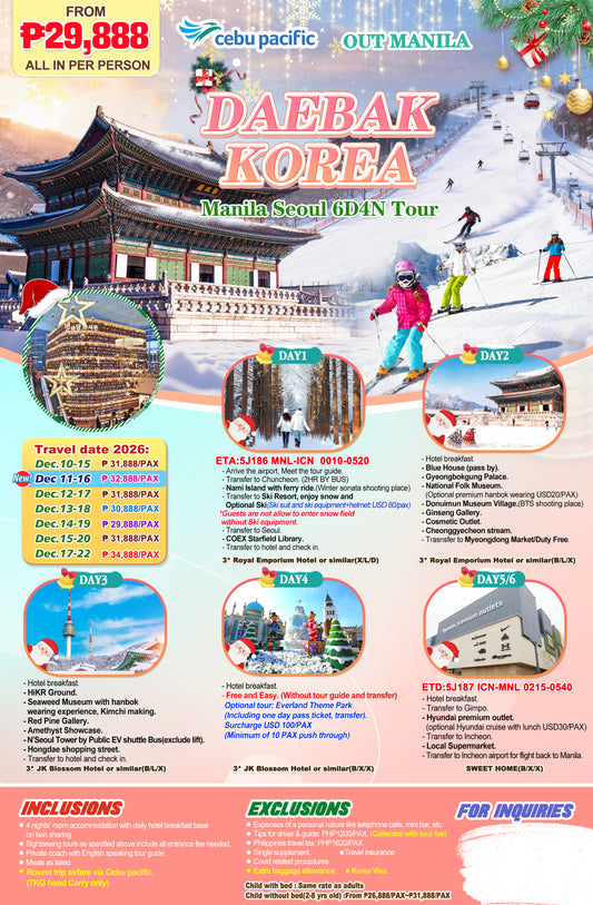 Daebak Korea 6D4N Experience 2026